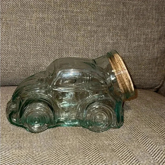 Vintage Hermetic Glass Cork Canister Jar VW Volkswagen Beetle Bug Car - Picture 2 of 7